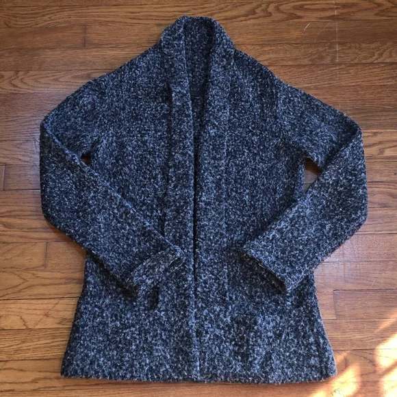 Vintage Italian Wool Blend Open Front Cardigan Sweater Neutral Cozy Size M - Picture 3 of 14